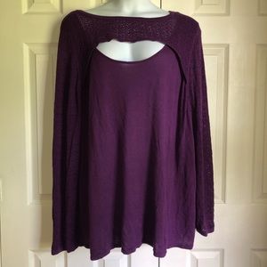 Catherines Plus Size 4x Purple Lacy Blouse